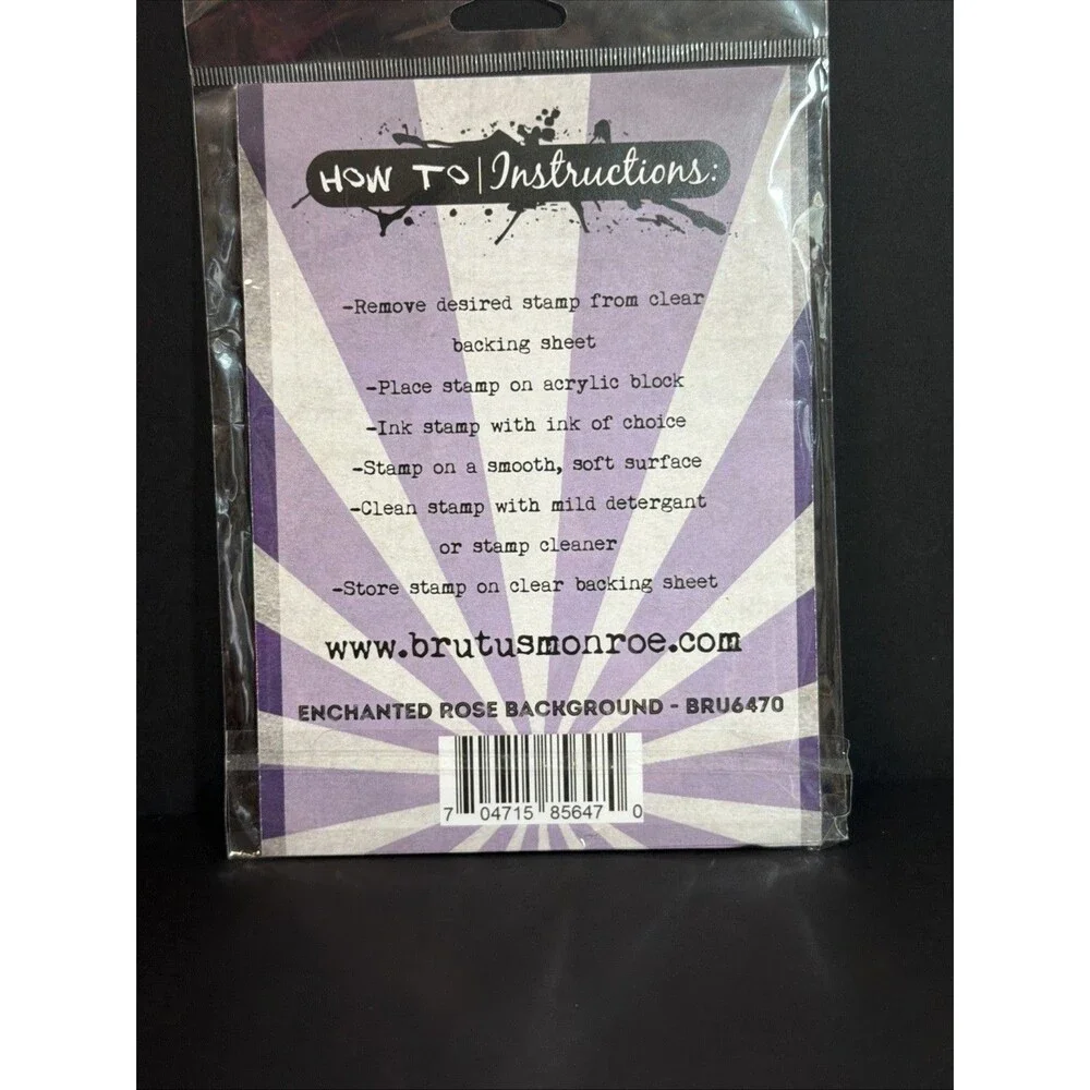 Brutus Monroe Enchanted Rose floral Background Photopolymer Cling Stamp